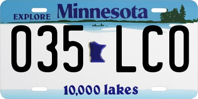 MN license plate 035LCO