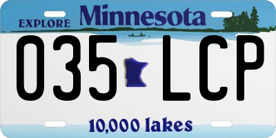 MN license plate 035LCP