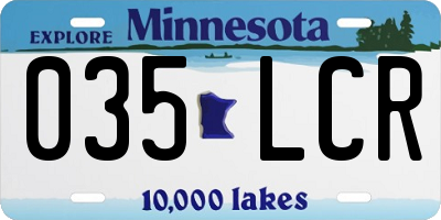 MN license plate 035LCR