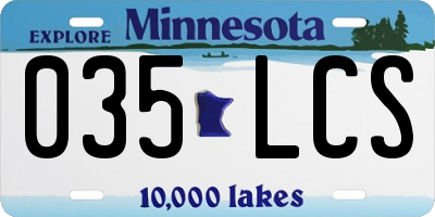MN license plate 035LCS