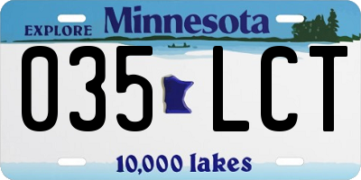 MN license plate 035LCT
