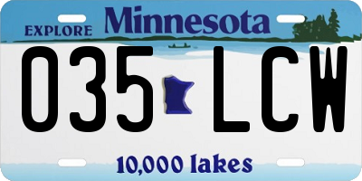 MN license plate 035LCW