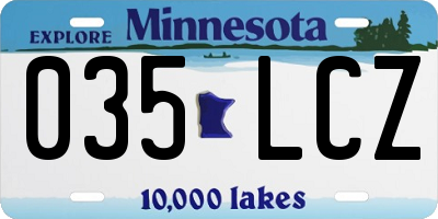 MN license plate 035LCZ
