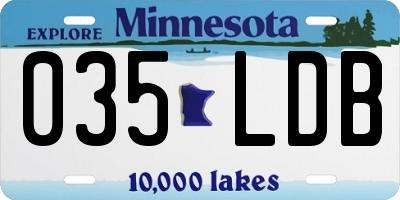 MN license plate 035LDB