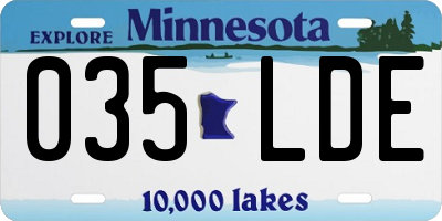 MN license plate 035LDE