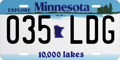 MN license plate 035LDG