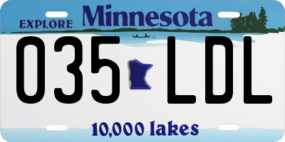 MN license plate 035LDL