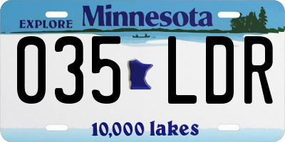 MN license plate 035LDR