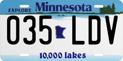 MN license plate 035LDV