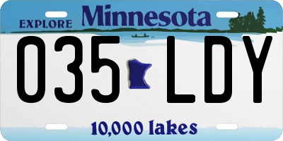 MN license plate 035LDY