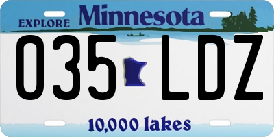 MN license plate 035LDZ