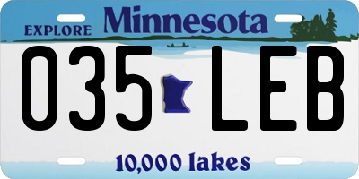 MN license plate 035LEB