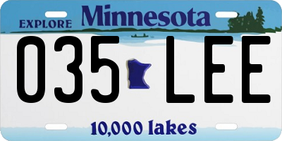 MN license plate 035LEE
