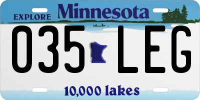 MN license plate 035LEG