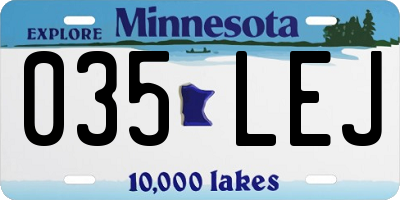 MN license plate 035LEJ