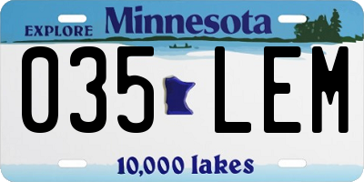 MN license plate 035LEM