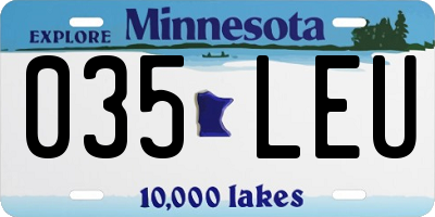 MN license plate 035LEU