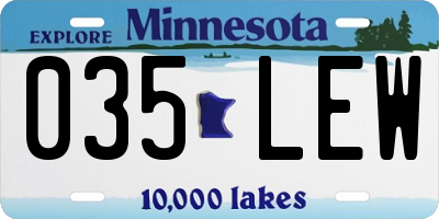 MN license plate 035LEW