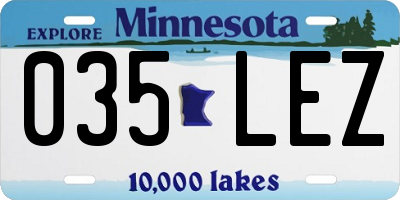 MN license plate 035LEZ
