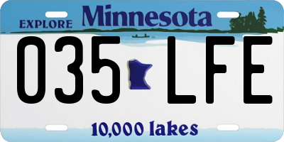 MN license plate 035LFE