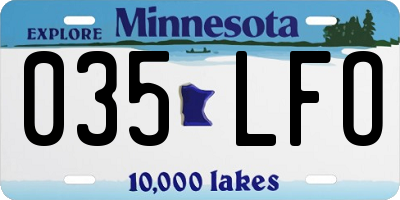 MN license plate 035LFO