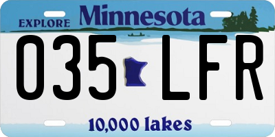 MN license plate 035LFR