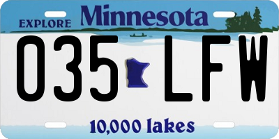 MN license plate 035LFW