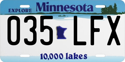 MN license plate 035LFX