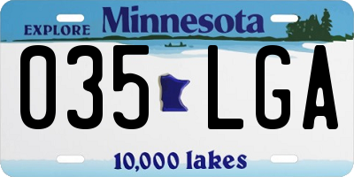 MN license plate 035LGA