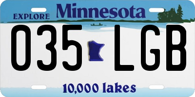 MN license plate 035LGB