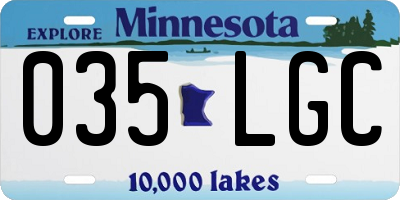 MN license plate 035LGC