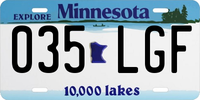 MN license plate 035LGF
