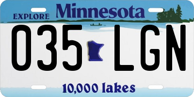 MN license plate 035LGN