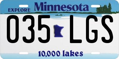 MN license plate 035LGS