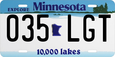 MN license plate 035LGT