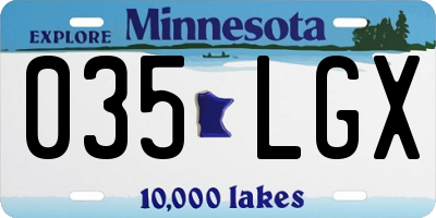 MN license plate 035LGX