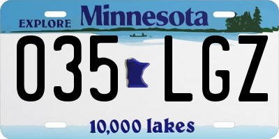 MN license plate 035LGZ