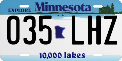 MN license plate 035LHZ