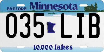 MN license plate 035LIB