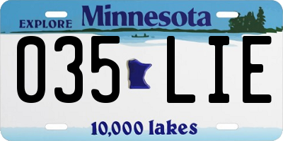 MN license plate 035LIE