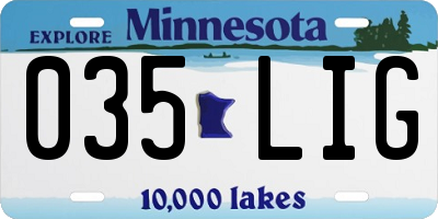 MN license plate 035LIG