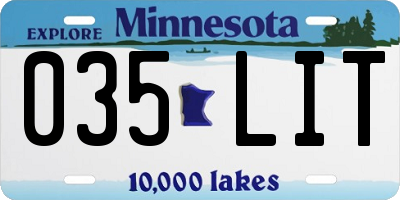 MN license plate 035LIT