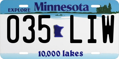 MN license plate 035LIW