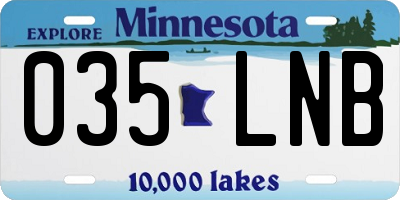 MN license plate 035LNB