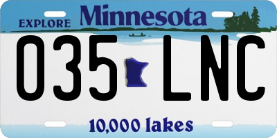 MN license plate 035LNC