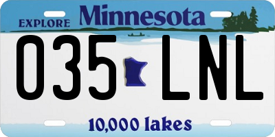 MN license plate 035LNL