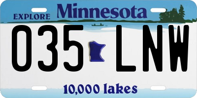 MN license plate 035LNW