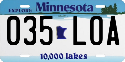 MN license plate 035LOA