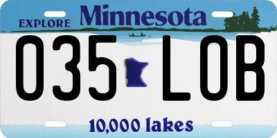 MN license plate 035LOB