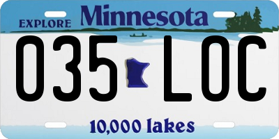 MN license plate 035LOC